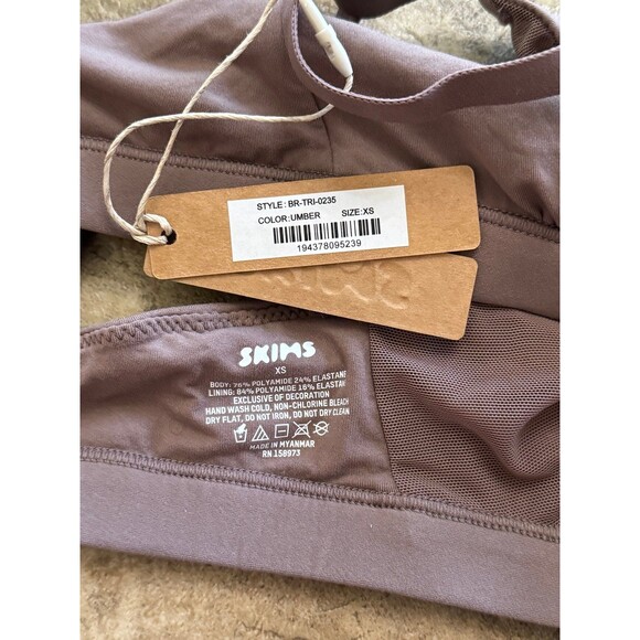 Skims Fits Everybody Crossover Bralette Umber Size XS - Picture 9 of 9